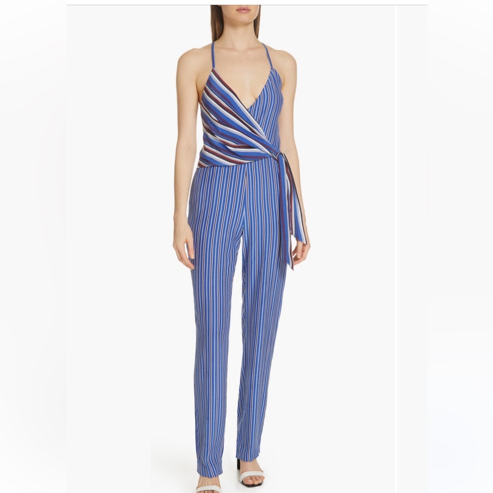 Rag & Bone Felix Striped Silk Jumpsuit. Size 0